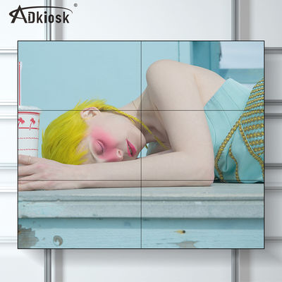 résolution visuelle d'intérieur de l'encadrement 3x3 FHD de l'affichage de mur de l'affichage à cristaux liquides 55Inch 3.5mm