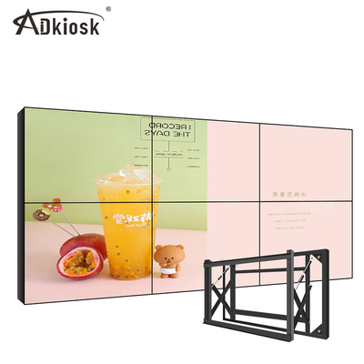 Le mur visuel d'affichage à cristaux liquides d'encadrement étroit montrent l'écran 3x3 de épissure de publicité vertical de 49in