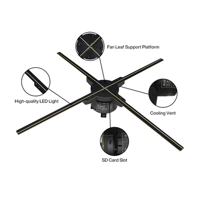 fan olographe légère de projecteur d'affichage de fan d'hologramme de la suspension 3D de perles de lampe de 100cm 1406pcs LED