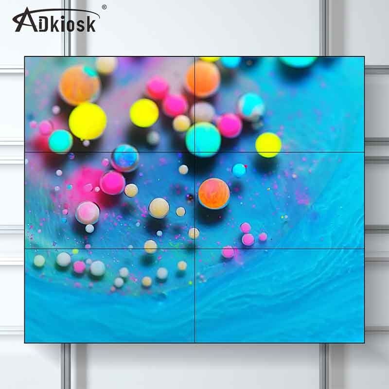 éclat visuel 2x3 de cdm de l'écran 500 de Digital d'affichage de mur d'affichage à cristaux liquides de l'encadrement 49Inch de 1.8mm